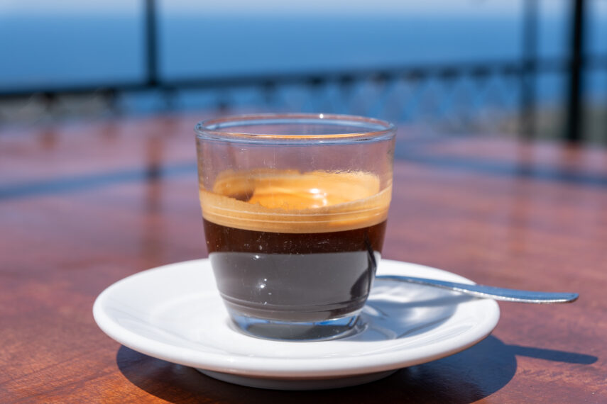 Un cafe solo on the terrace